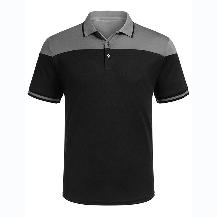 Wholesale Custom 100% Polyester Pique Quick Dry Breathable Moisture Wicking Contrast Color Men Summer Casual Sports Polo Shirt