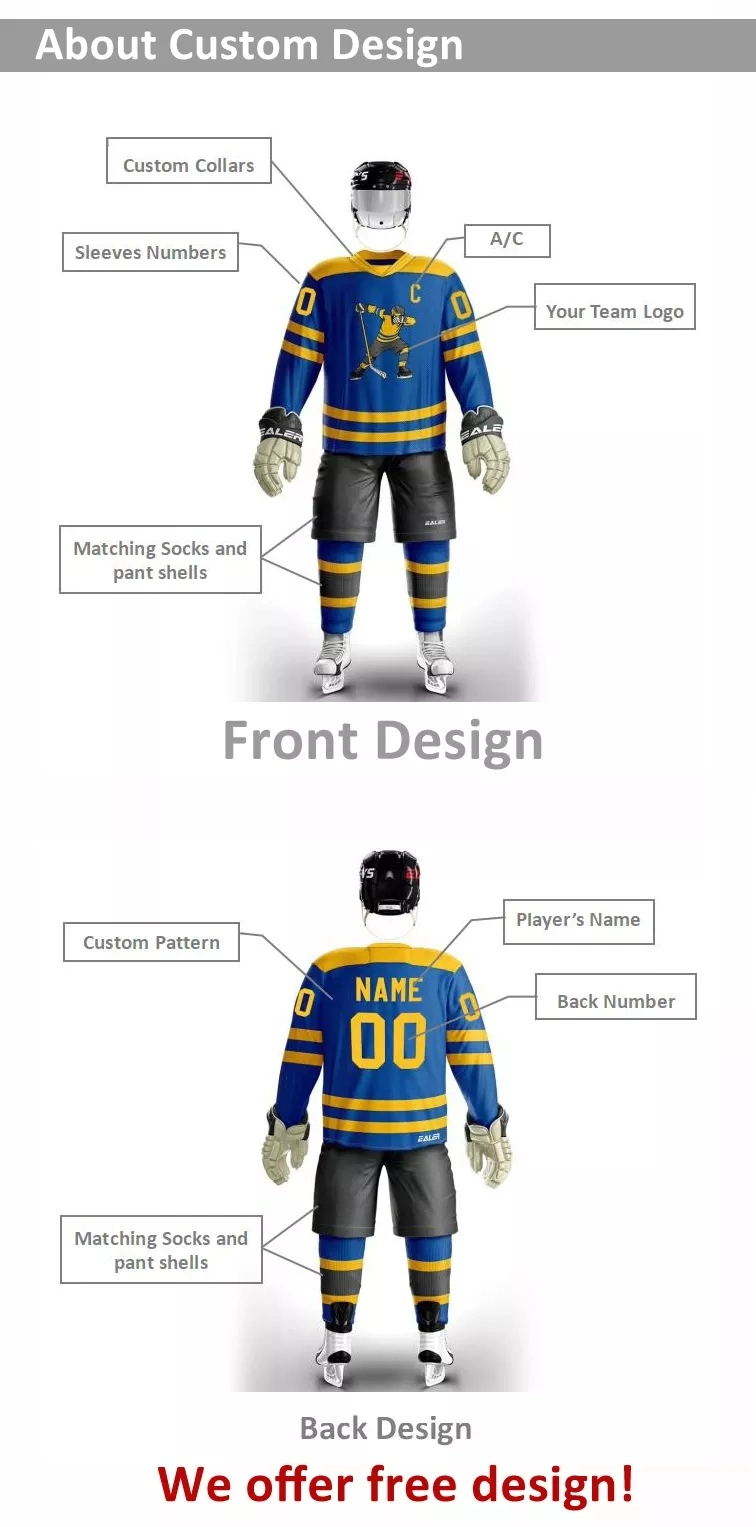 Sportswear Hockey Jersey Fashion Clothing Team Wear Sports Uniform Polyester Ice Hockey Jersey